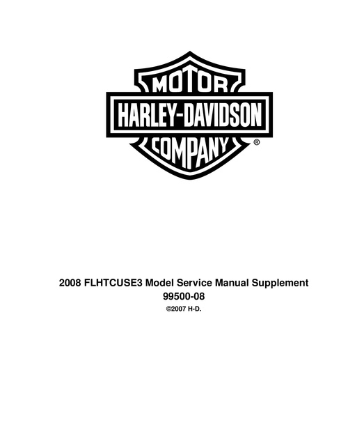 Product picture HD 2008 Touring FLHTCUSE3 Supplement Manua